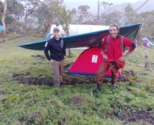 Alberto y su compañero de carpa Miguel Ángel