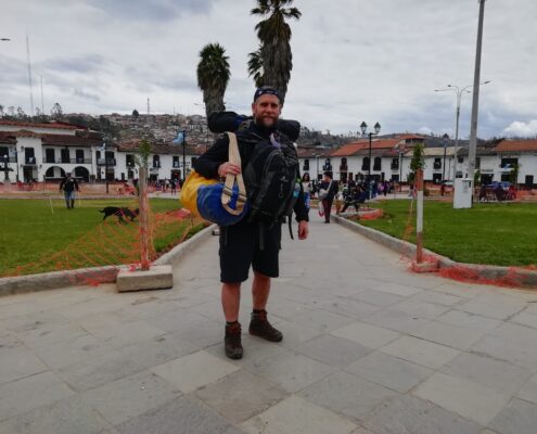 Alberto Gómez Borrero antes de partir. Machaypampa