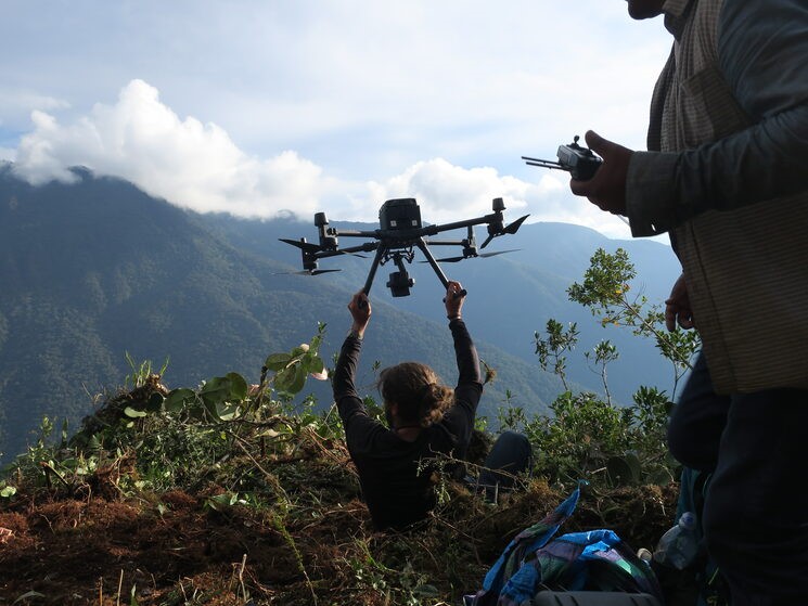 Regreso del dron en su primer vuelo